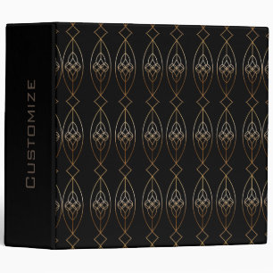 Black And Gold Deco 3 Ring Binder