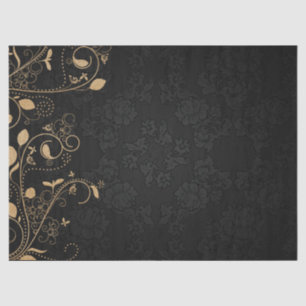 Black and Gold Decorative Pattern Tissue Paper