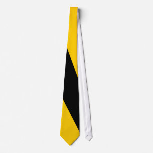 Black and Gold Diagonal Wide-Stripe Tie