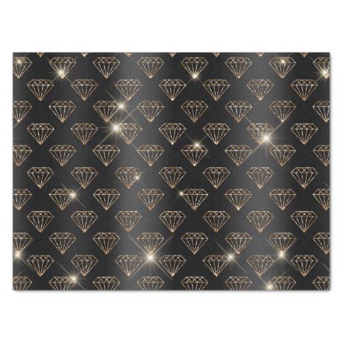 Black And Gold Diamond Elegant Wedding Engagement Tissue Paper