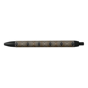 Black and Gold Diamond Pattern Pen