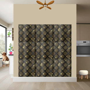 Black and Gold Diamond Tile