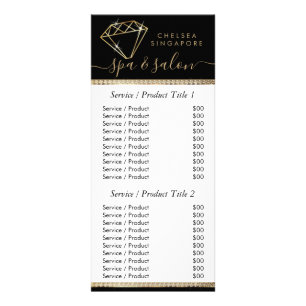 Black and Gold Diamonds - Price List Rack Card