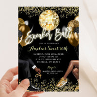 Black and Gold Disco Sneaker Ball Birthday
