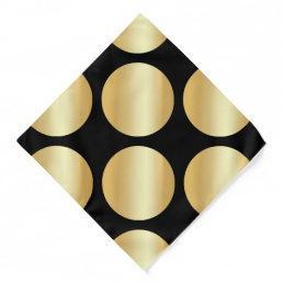 Black And Gold Dots Trendy Template Elegant Glam Bandana