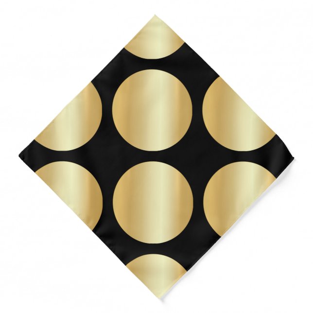 Black And Gold Dots Trendy Template Elegant Glam Bandana (Front)