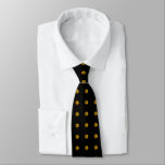 Black and Gold Dotted  Design Neck Tie
