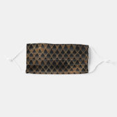 Black and Gold Dragon Scale Pattern Adult Cloth Face Mask (Front, Folded)