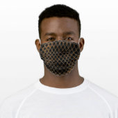 Black and Gold Dragon Scale Pattern Adult Cloth Face Mask (Worn)