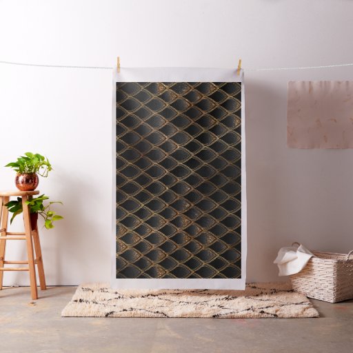 Black and Gold Dragon Scales Fabric