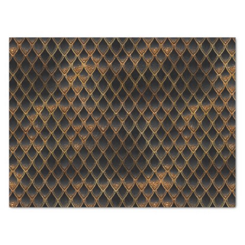 Black and Gold Dragon Scales Tissue Paper