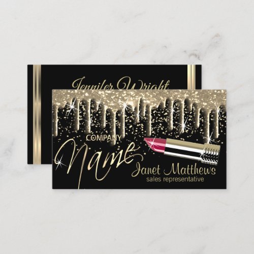 Black and Gold Drip Business Card