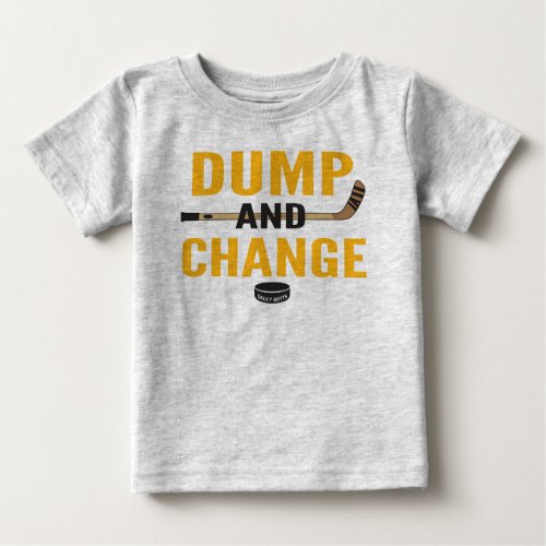 Black and Gold Dump and Change Hockey Baby Baby T_Shirt