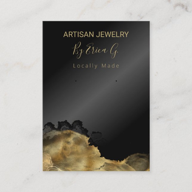 Black And Gold Earring Holder Display Cards (Front)