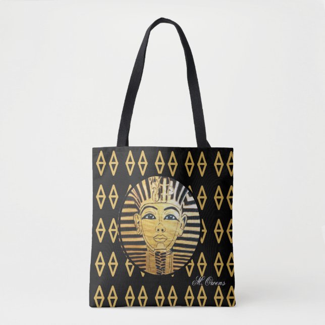 Black and Gold Egyptian Style Tote Bag (Front)
