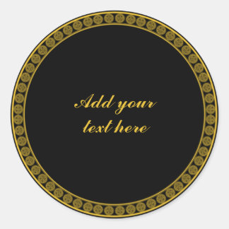 Black and Gold Elegance, Customize, Classic Round Sticker