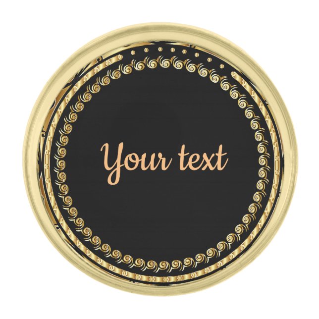 Black and Gold Elegance template Finish Lapel Pin (Front)