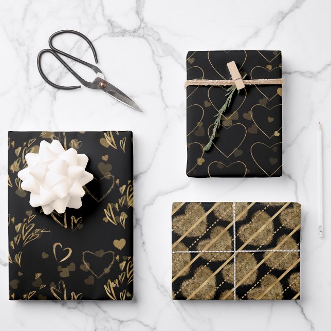 Black and Gold Elegance Wrapping Paper Sheets (Creator Uploaded)