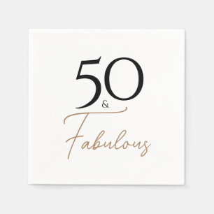 Black and Gold Elegant 50th Birthday Napkins