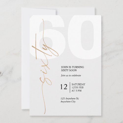 Black and Gold Elegant 60th Birthday
