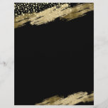 Black and gold elegant blank template  letterhead<br><div class="desc">Elegant Faux gold foil paint splatters design. Add your own design to create your own party invitations or games.</div>