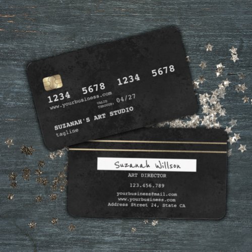 Black And Gold Elegant Credit Card Style