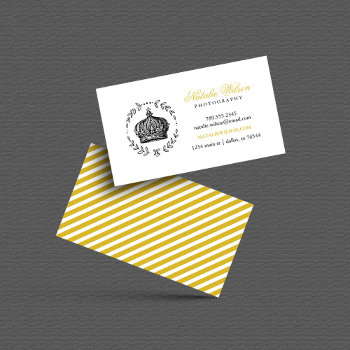Black And Gold Elegant Crown Business Card by jenniferstuartdesign at Zazzle