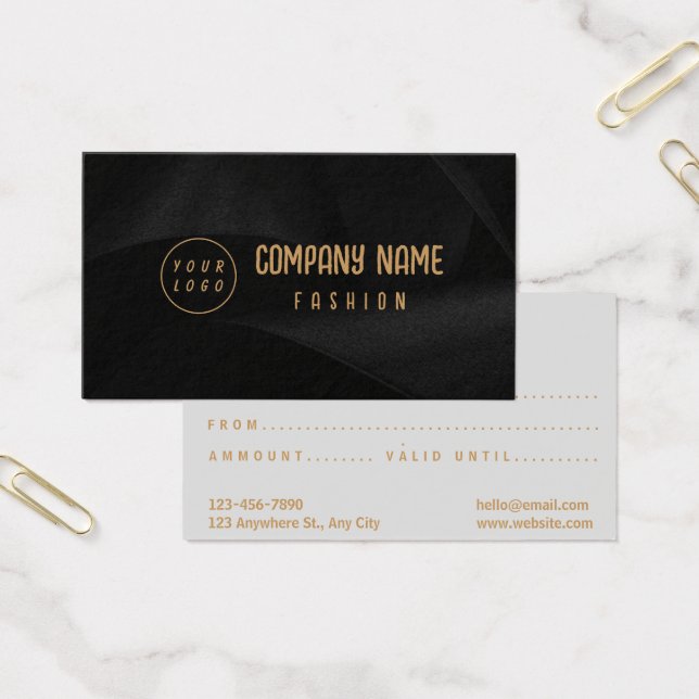 Black And Gold Elegant Gift Card (Office)