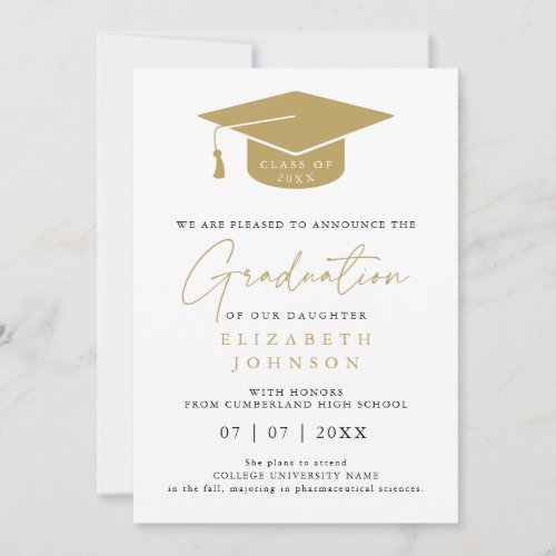 Black And Gold Elegant Graduation Announcement