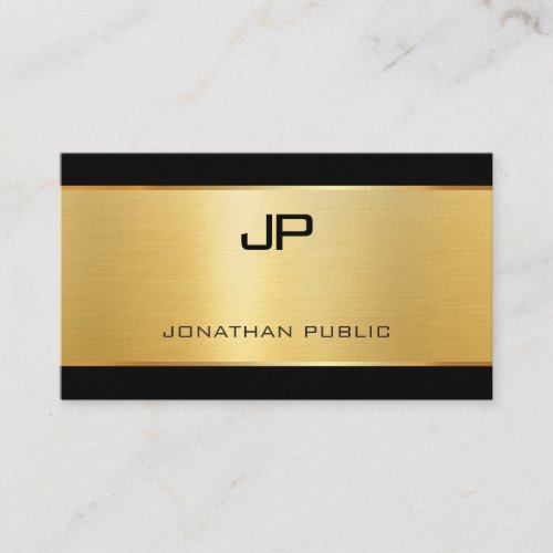 Black And Gold Elegant Luxury Thick Template Business Card