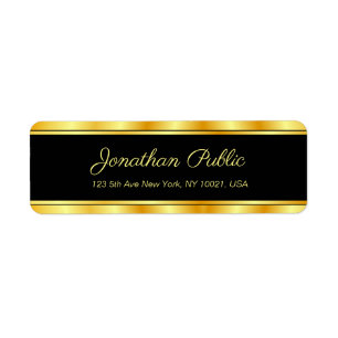 Black And Gold Elegant Modern Template Handwritten Label