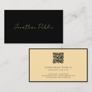 Black And Gold Elegant Modern Typography Script Business Card