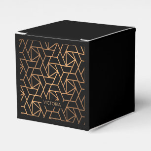Black and Gold Elegant Pattern Favor Boxes