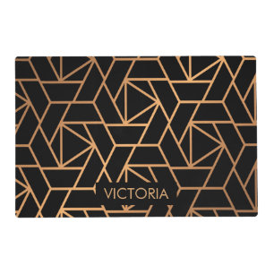 Black and Gold Elegant Pattern Placemat