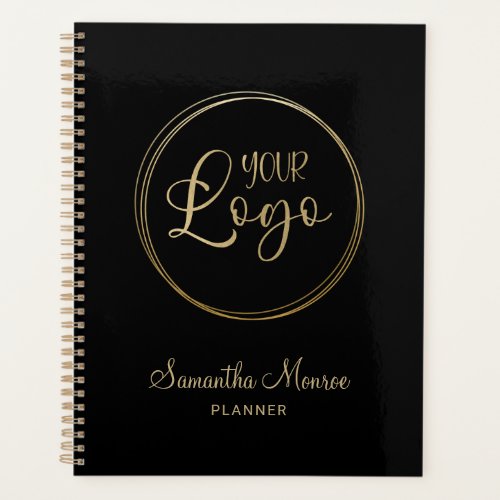 Black and Gold Elegant Personalized Business Logo Planner