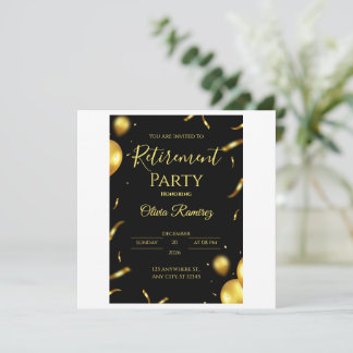 Black And Gold Elegant Retirement