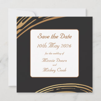 Black and gold elegant style save the date