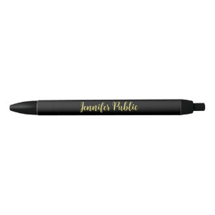 Black And Gold Elegant Template Calligraphy Name Pen
