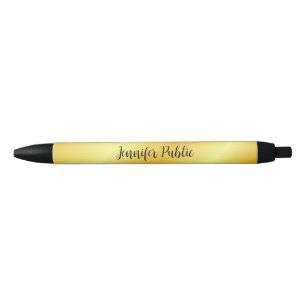 Black And Gold Elegant Template Hand Script Name Pen