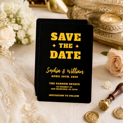 Black and Gold Elegant Wedding Save The Date