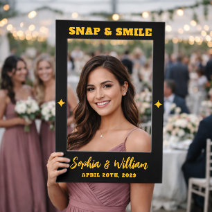 Black and Gold Elegant Wedding Selfie Frame