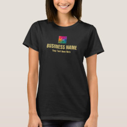 Black And Gold Employee Staff Upload Logo Womens T-Shirt