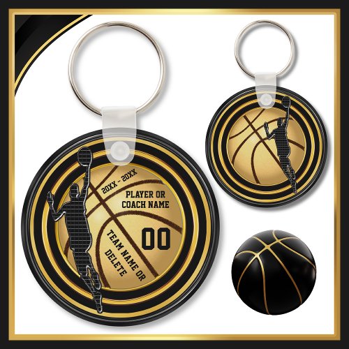 Black and Gold End of Season Basketball Gifts Keychain