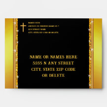 Black and Gold Envelopes, Christian, Church or Any