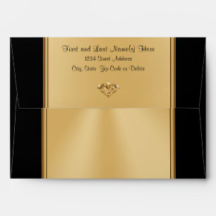 Black and Gold Envelopes, Customizable Envelope
