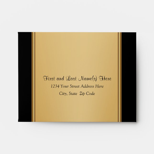 Black and Gold Envelopes in Many Sizes (Front)