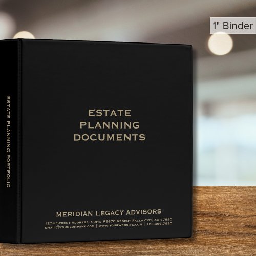 Black and Gold Estate Planning Documents 3 Ring Binder