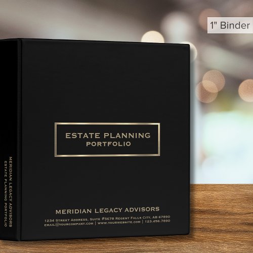 Black and Gold Estate Planning Documents 3 Ring Binder
