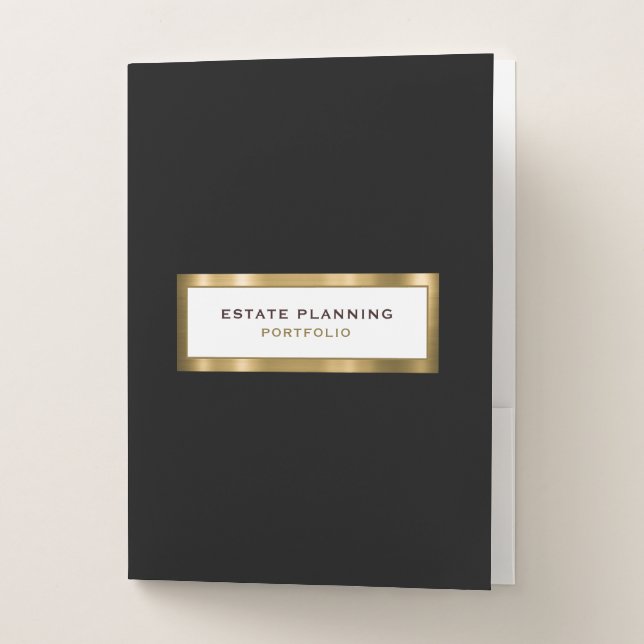 Black and Gold Estate Planning Pocket Folder (Front)