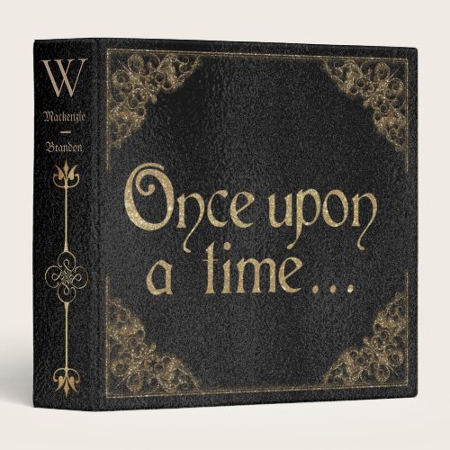 Black and Gold Fairy Tale Wedding Album 3 Ring Binder